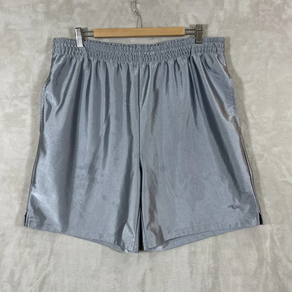 ATHLETIC WORKS Silver Dazzle Basketball Shorts Mens Large Shiny Shimmer AW17A107